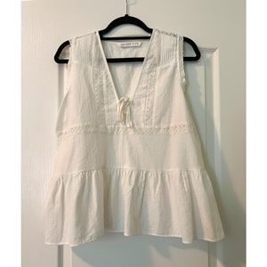 Zara white eyelet blouse